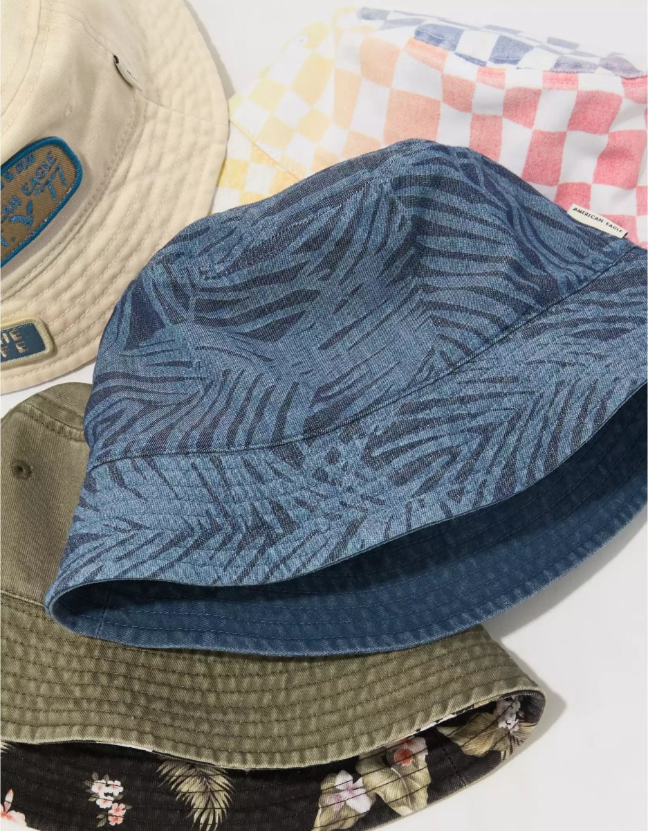 Chapeaux American Eagle AE Reversible Bucket Grise Bleu Homme | CYU-19295898